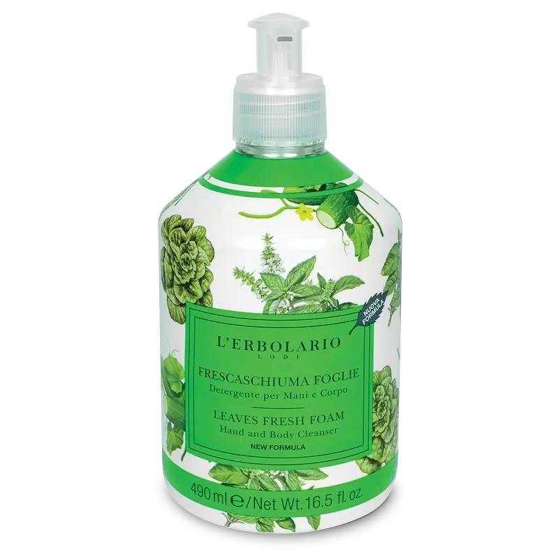 L'Erbolario Hand- & Körperseife Fresh Foam Leaves, 490 ml