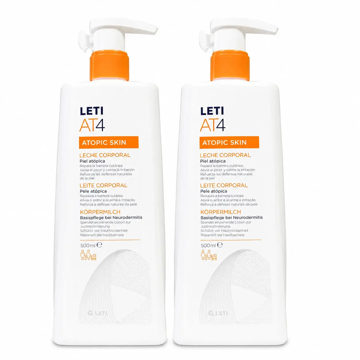 Leti At4 Körpermilch Atopische Haut 500 ml Packung 2
