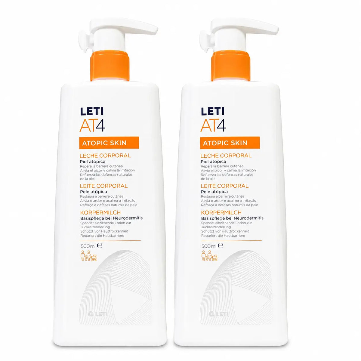 Leti At4 Körpermilch Atopische Haut 500 ml Packung 2