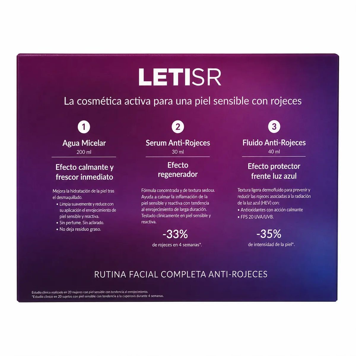 Leti SR Anti-Rötungen Weihnachten Brust Serum + Fluid + Micellar Wasser Geschenk