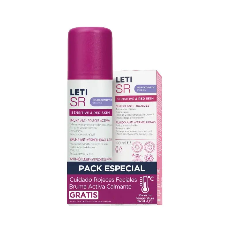 Letisr für empfindliche Haut mit Rötungen – Set aus Fluid 40 ml + Gesichtsspray