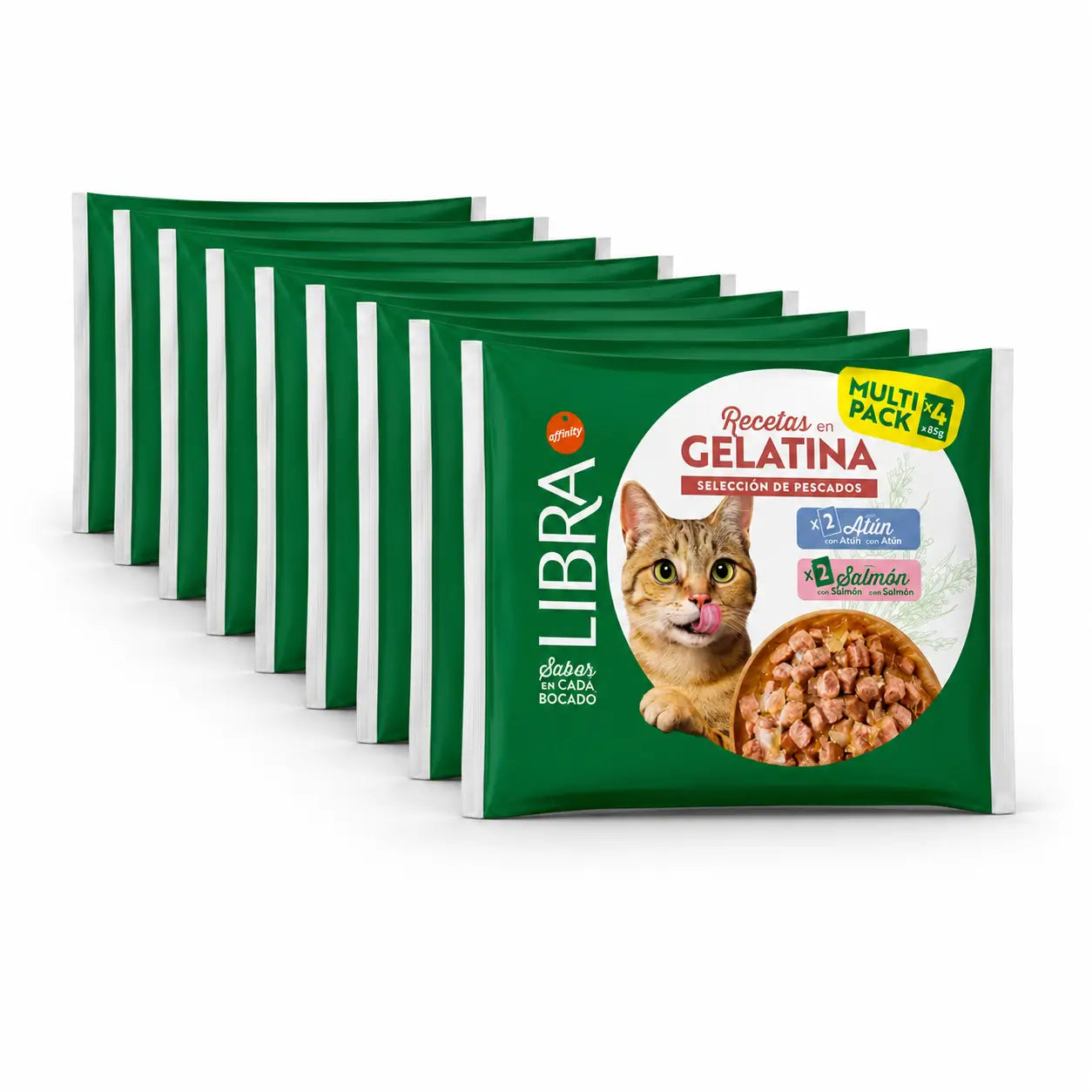 Libra Nassfutter für Katzen, mit Lachs und Thunfisch, Flowpack, 15 x 340 g