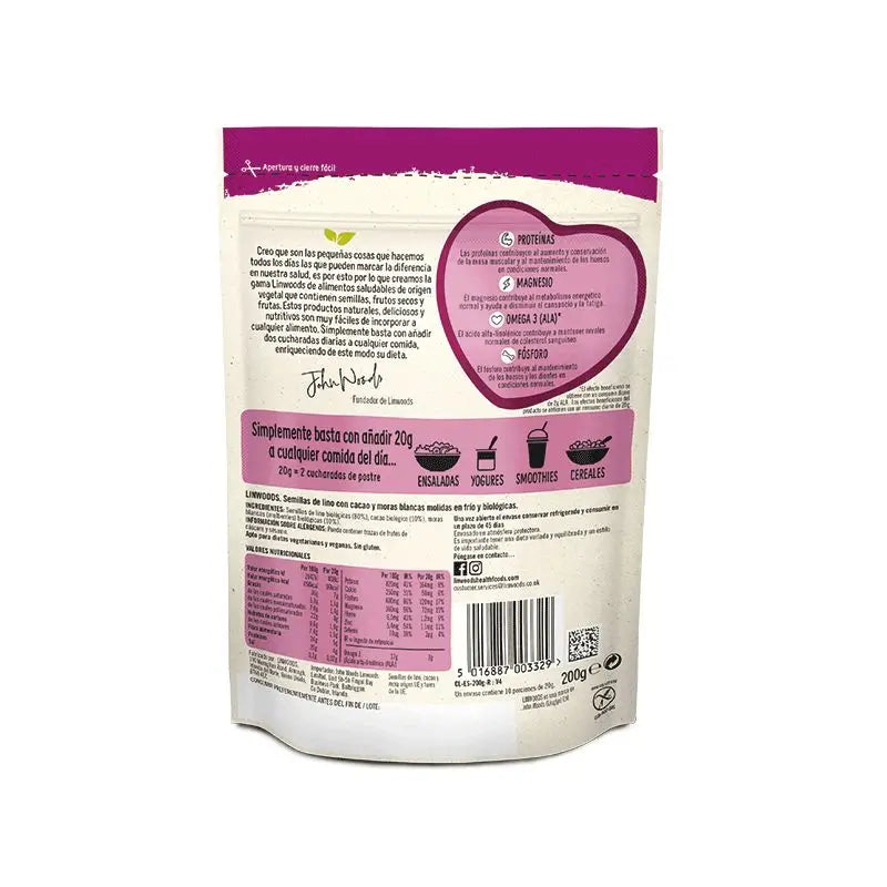Linwoods Leinsamen mit Kakao und Brombeeren 200Gr. Bio