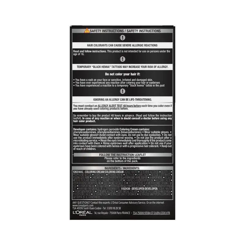 L'Oréal Paris Brauenfarbe Semi-Permanent Brauenfarbe 1.0 Schwarz