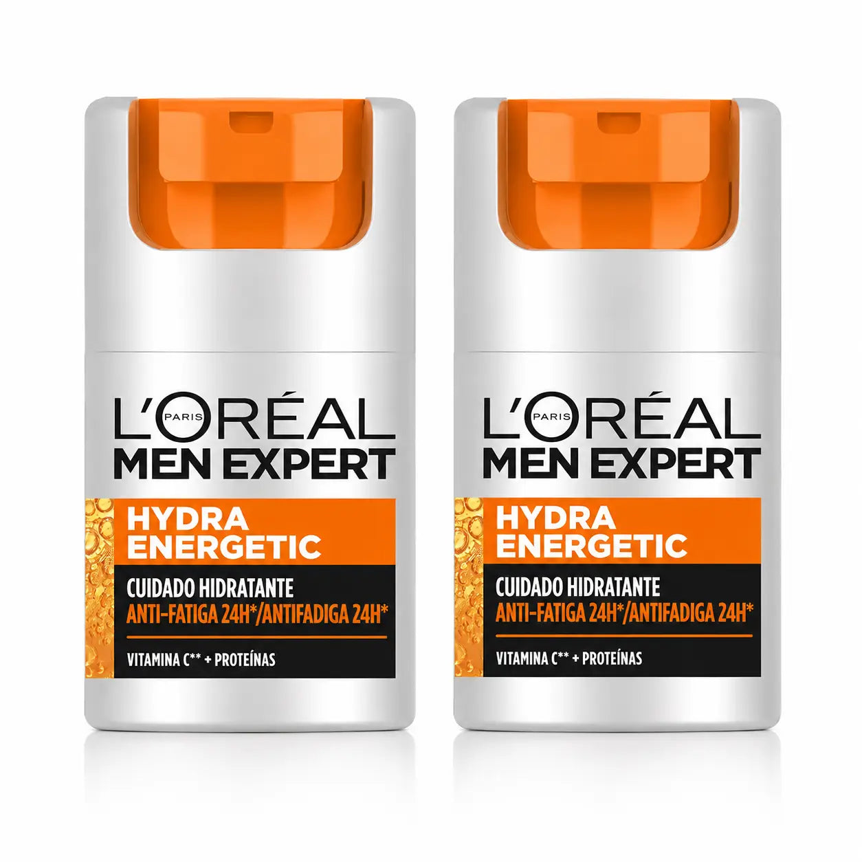 L'Oréal Paris Men Expert Hydra Energetic 24H Anti-Müdigkeit Feuchtigkeitscreme für Männer mit Vitamin C und Protein - 50 ml , Packung 2