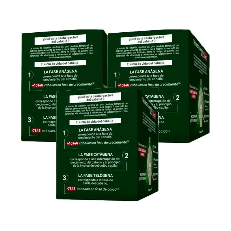 Luxeol 3 In 1 Reactional Anti-Haarausfall Behandlung, Pack 3 x 14 Fläschchen von 7 Ml