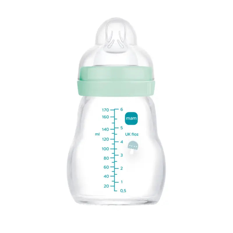 Mam Baby Crystal Babyflasche Wohlfühlen Matt Blau, 170Ml
