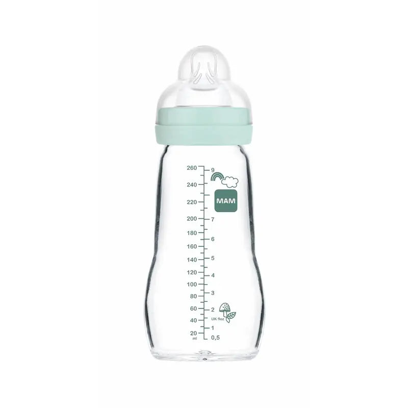 Mam Baby Crystal Babyflasche Wohlfühlen Matt Blau, 260Ml