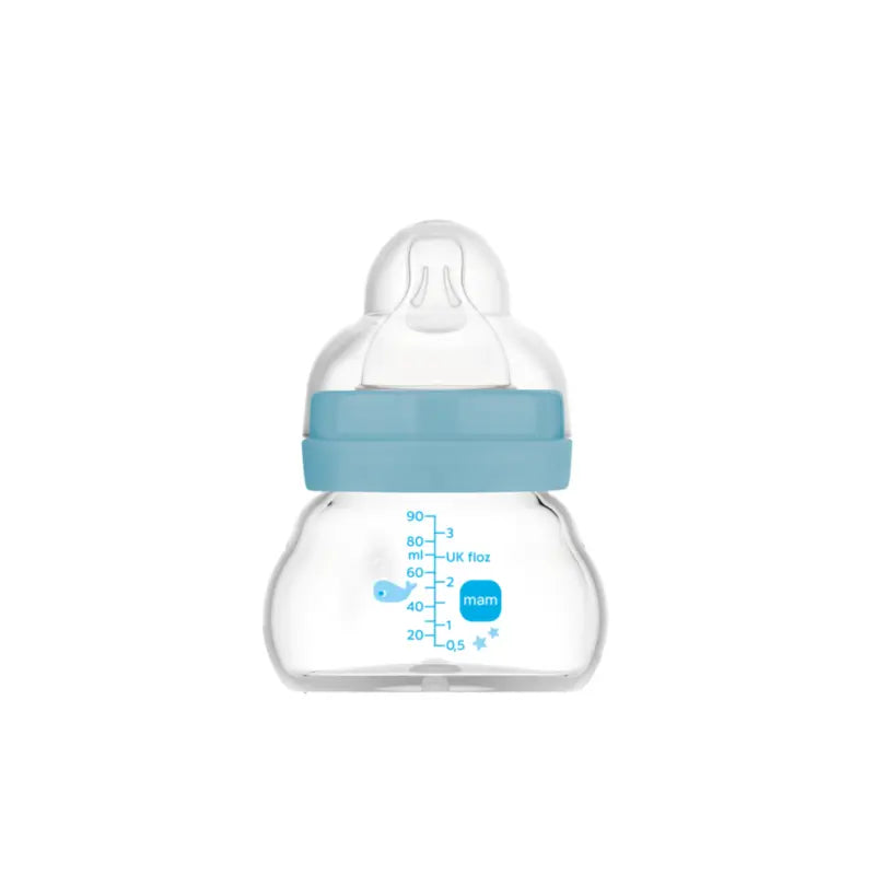 Mam Baby Crystal Babyflasche Wohlfühlen Matt Blau, 90Ml