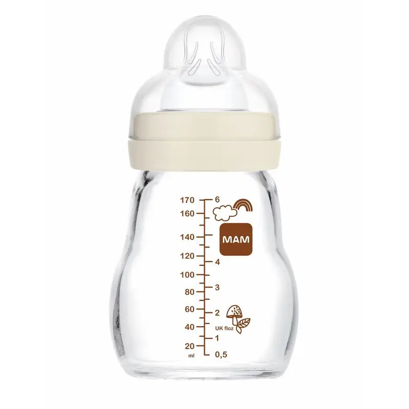 Mam Baby Babyflasche Crystal Feel Good Neutral Matt, 170Ml