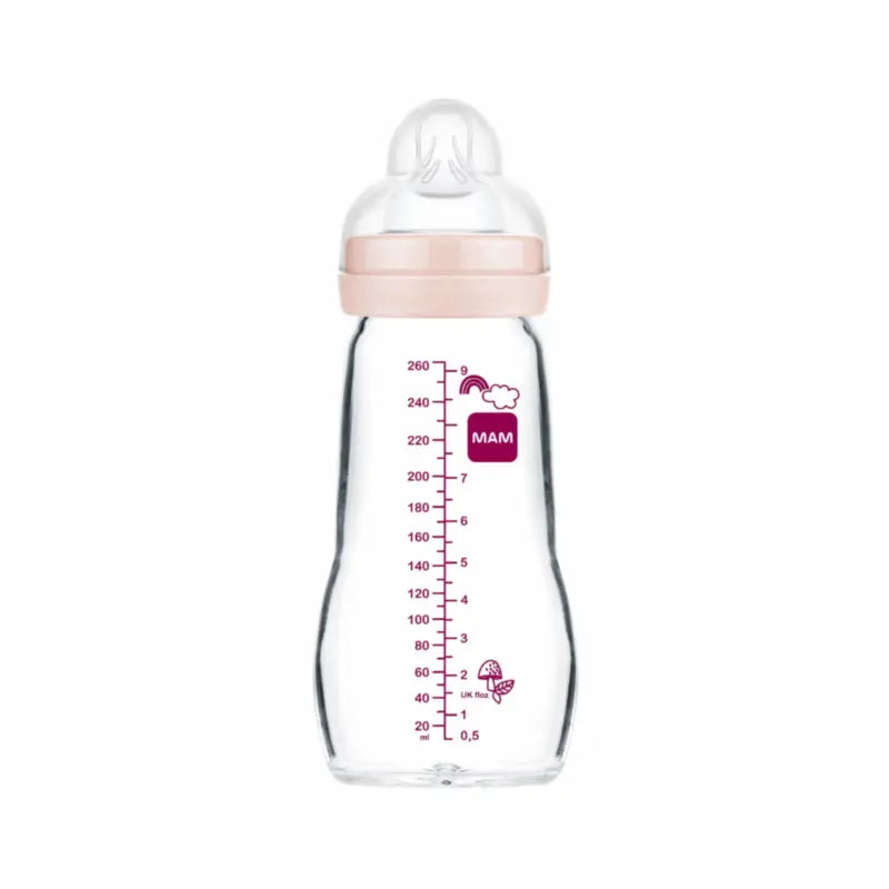 Mam Baby Crystal Babyflasche Wohlfühlen Matt Rosa, 260Ml