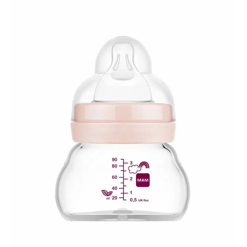 Mam Baby Crystal Babyflasche Wohlfühlen Matt Rosa, 90Ml