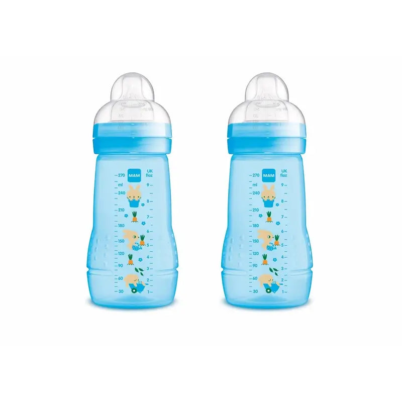 Mam Baby Easy Active Babyflasche Hellblau, 2X270Ml