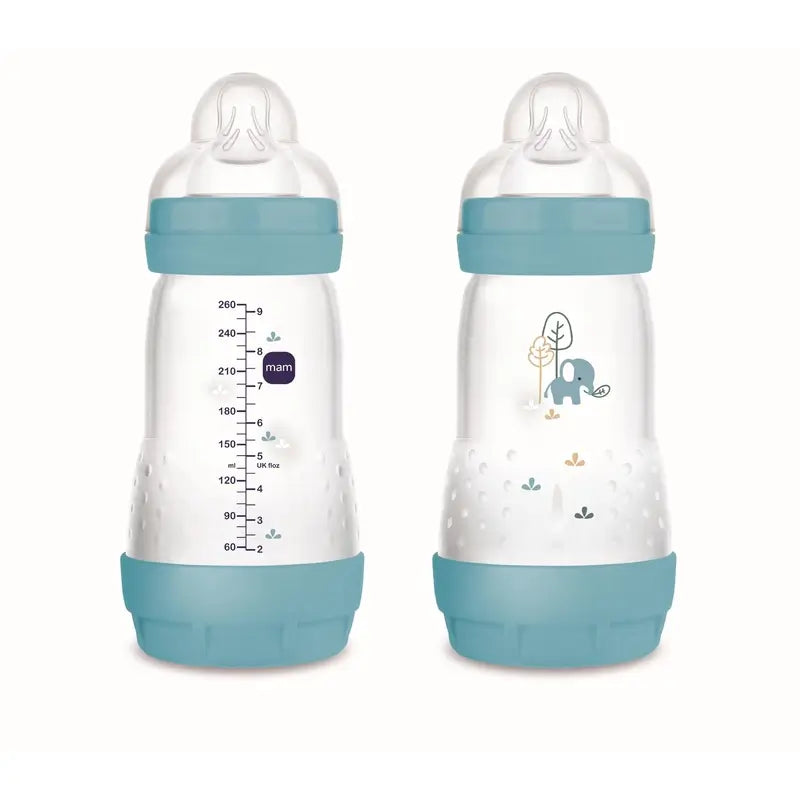 Mam Baby Easy Start Anti-Kolik-Flasche Blau Matt, 2X260Ml