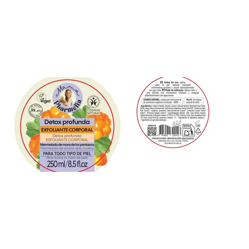 Mama Pharmelia Deep Detox Body Scrub mit Moltebeeren Marmelade, 250 ml