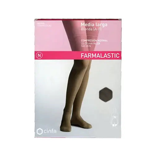 Farmalastic Media Larga Blonda Compresión Normal Negro, T Extra Grande