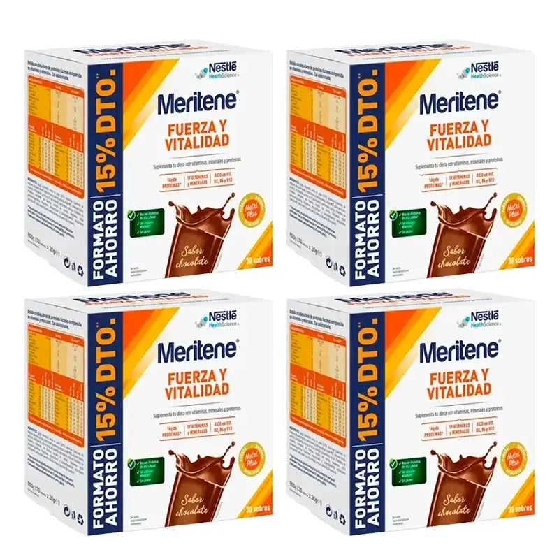 Meritene Kraft & Vitalität Schoko-Milchshake Pack 4 x 30 Beutel