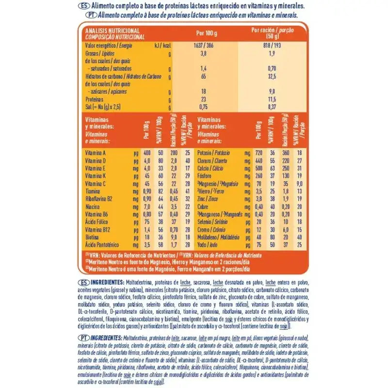 Meritene Kraft- und Vitalitätsshake Neutralgeschmack, 7 Beutel à 50 Gramm