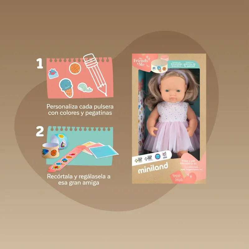 Miniland Blonde Puppe 38 Cm Meine Freunde und ich