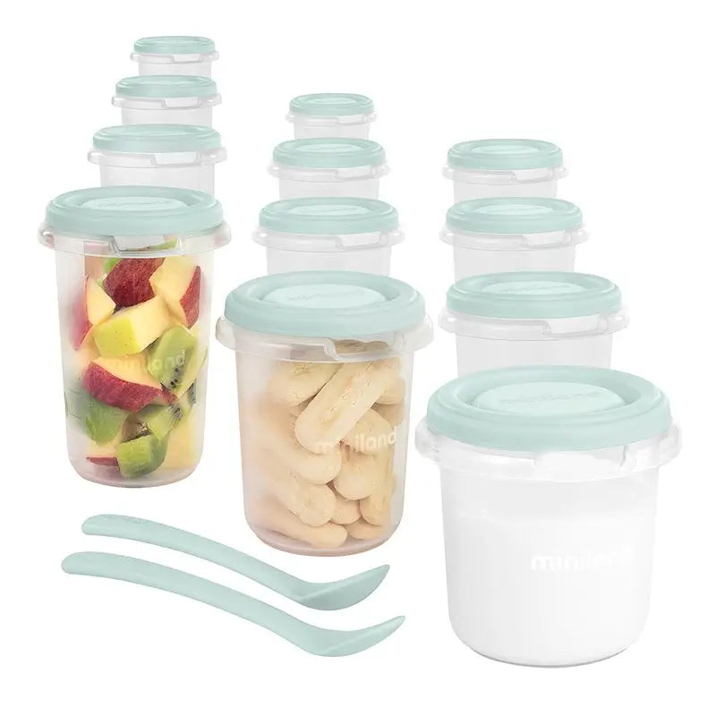 Miniland Set De 12 Herméticos Hermisized Mint 200Ml, 250Ml, 330Ml