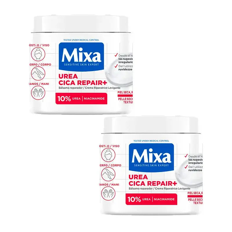 Mixa Duplo Urea Cica Repair+ Repair+ Repair Balsam für trockene, raue und unregelmäßige Haut 2 x 400Ml