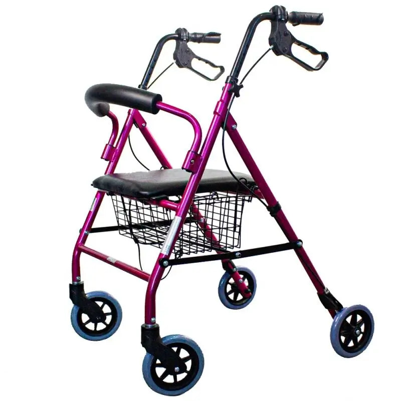 Mobiclinic Folding Walker With Seat And Backrest Purple