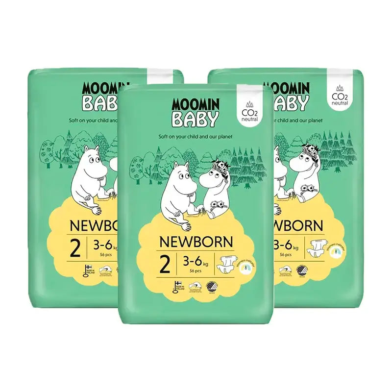 Mumin Baby Windeln Größe 2, 3 x 56 Stück