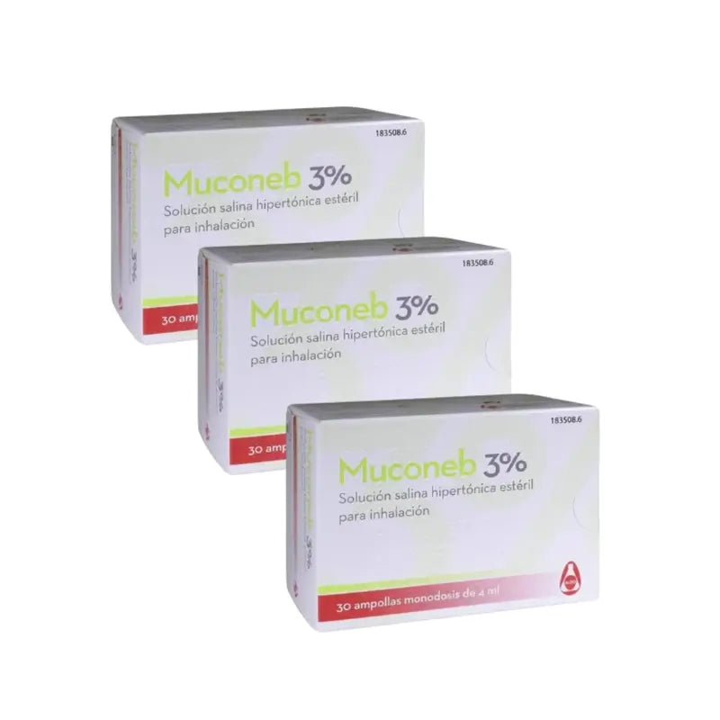 Muconeb 3% Kochsalzlösung Inhalationslösung 30 Ampullen X 4 ml, 3er-Pack