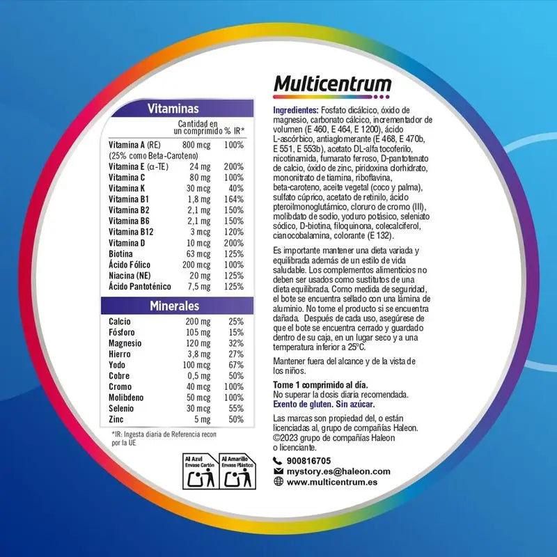 Multicentrum Multivitamin-Nahrungsergänzungsmittel für Männer, 30 Tabletten