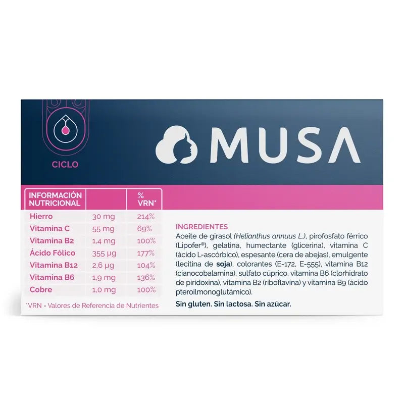 Musa Duplo Ferro Eisen Nahrungsergänzungsmittel, 2 x 30 Kapseln