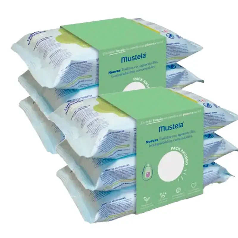 Mustela Reinigungstücher, Packung 2 x 3X60 Stück
