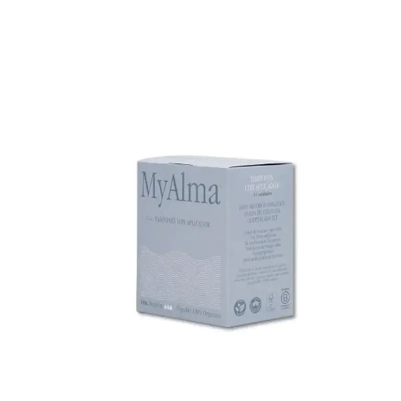 Myalma 100% Bio-Baumwolltampons mit Mini-Applikator, 14 Stück