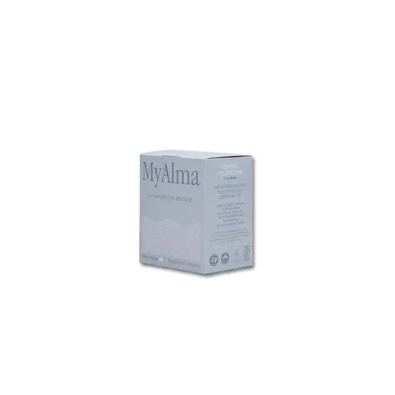 Myalma 100% Bio-Baumwolltampons mit normalem Applikator, 14 Stück