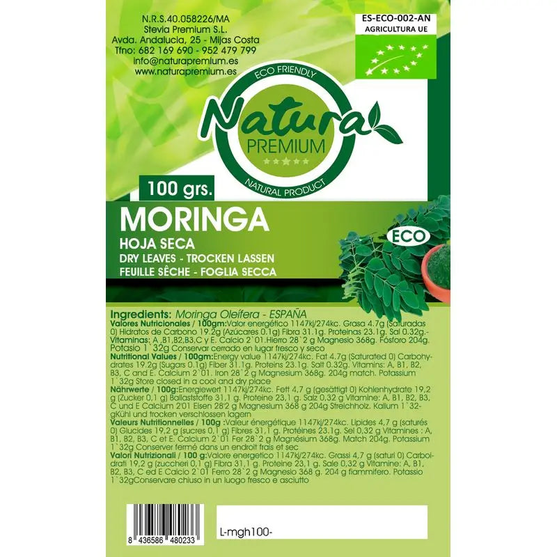 Natura Premium Moringa Getrocknete Blätter Bio , 500 g