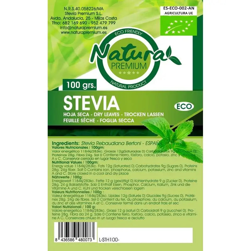 Natura Premium Stevia Getrocknetes Blatt Bio , 1000 g
