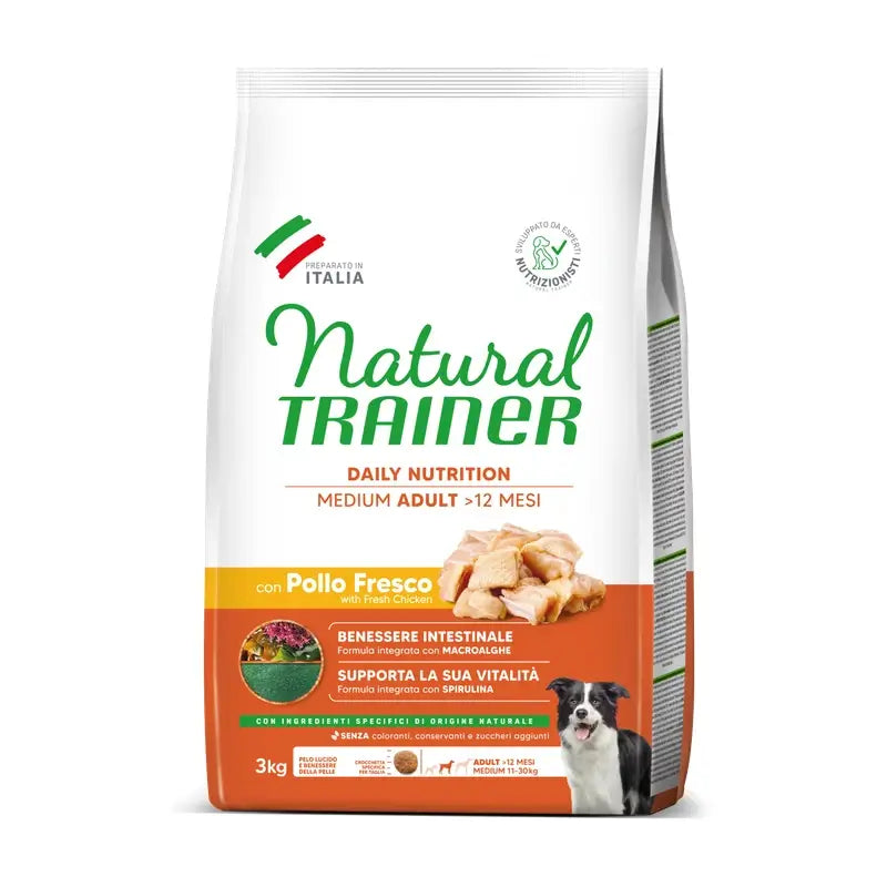 Natural Trainer Canine Adult Medium Huhn 3Kg, Hundefutter für Hunde