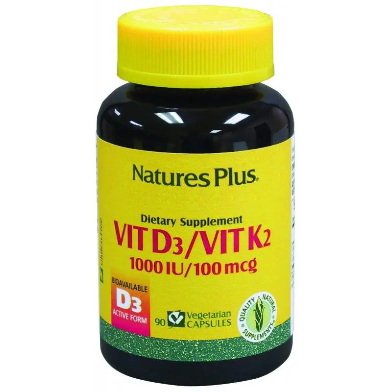 Natures Plus Vitamin D3/Vitamin K2, 90 Capsules