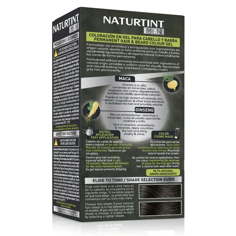 Naturtint Men Dauerhafte Haar- und Bartfärbung für Männer 5N - Hellbraun