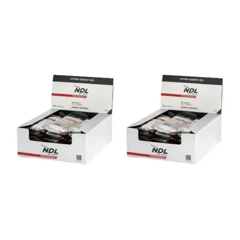 Ndl Pro-Gesundheit Koffeinfreie Energie-Gel Cola-Geschmack, Packung mit 12X60 Gr, 2 Einheiten