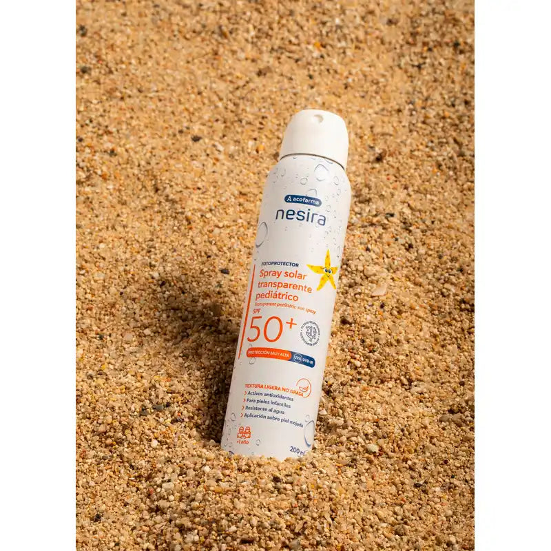 Nesira Transparentes Sonnenspray für Kinder SPF50+, 200 ml