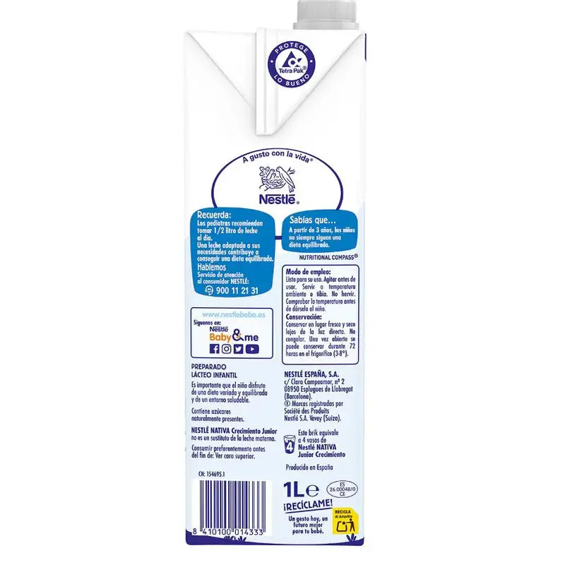 Nestlé Nativa Junior Wachstum Original 3 Jahre, 1L