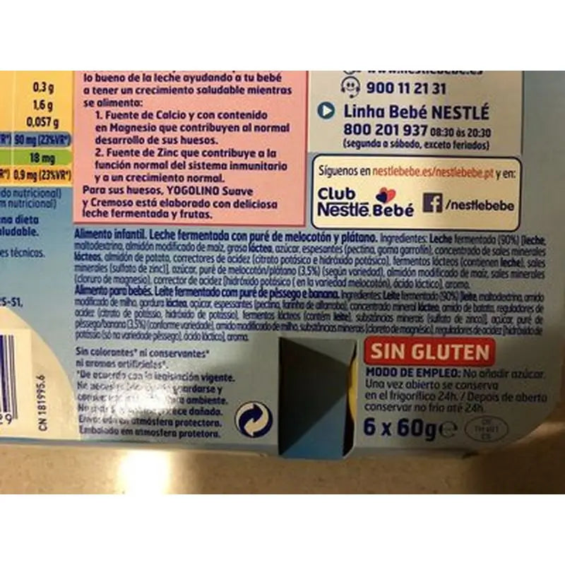 Nestlé Yummyogs Banane Pfirsich, 6X60 g