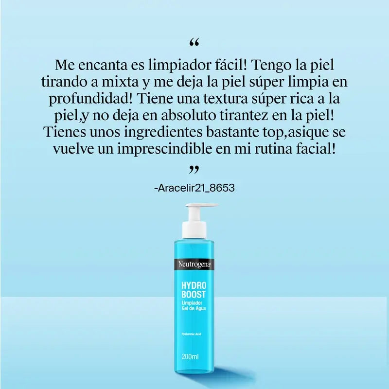 Neutrogena Hydro Boost Hyaluronsäure Gesichtsreinigungsgel, 200ml