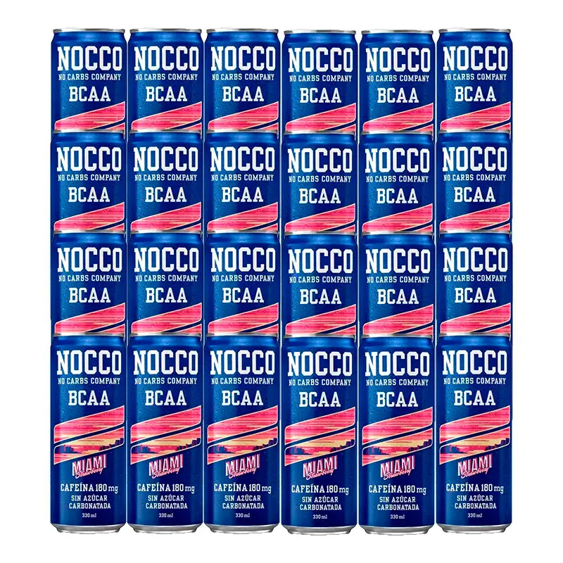 Nocco Pack Bcaa Miami Strawberry, Packung 24 x 330 ml
