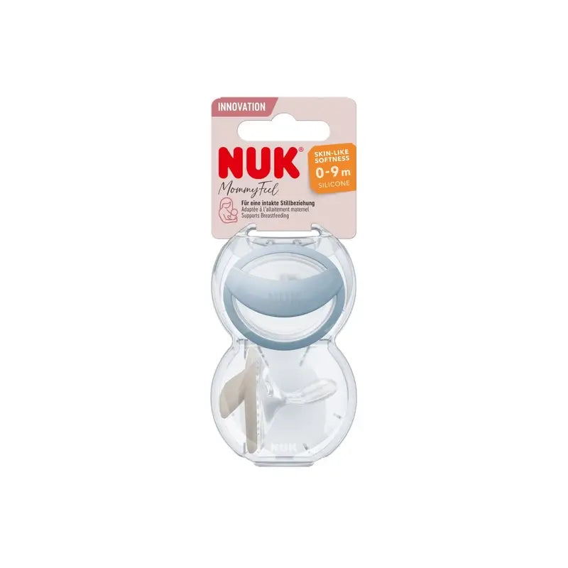 Nuk Mommy Feel Schnuller 0-9 M Blau-Grau , 2 Stück