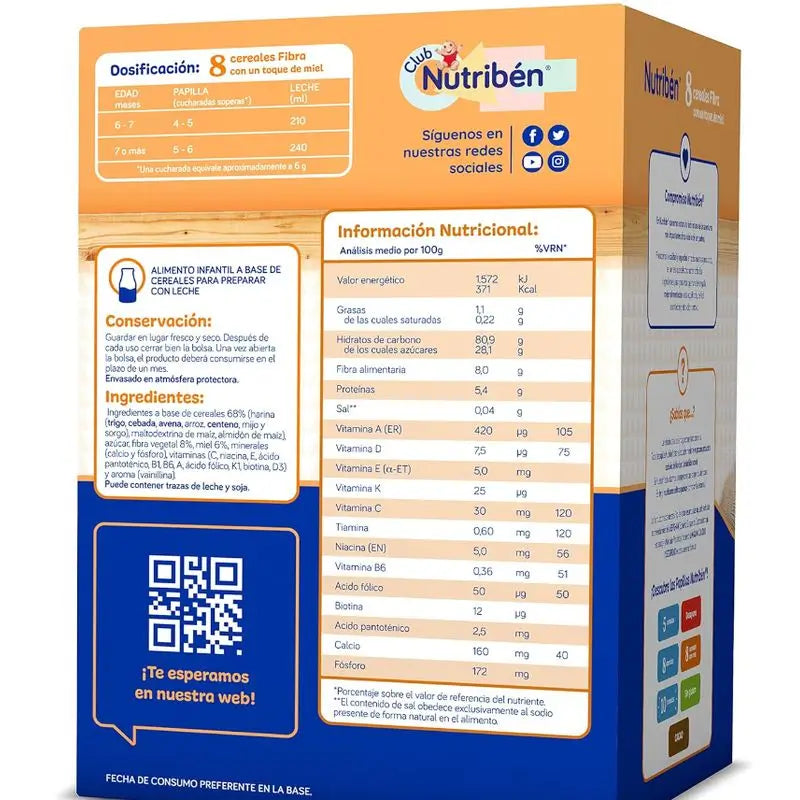 Nutriben Papilla 8 Getreide Honig Ballaststoffe 600 g