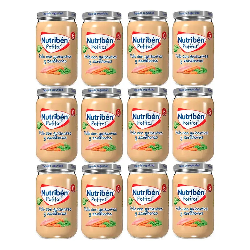 Nutriben Potito Huhn Erbsen und Karotten , 12 x 235 Gramm