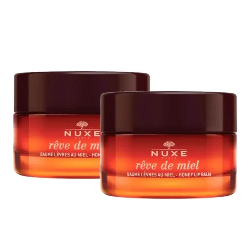 Nuxe Rêve de Miel Lippenbalsam mit Honig – besonders pflegend und regenerierend, 2er-Pack à 15 ml