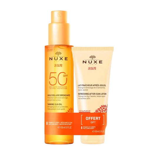Nuxe Sun Tanning Oil Gesicht & Körper Spf 50 150Ml + After Sun Milk 100Ml