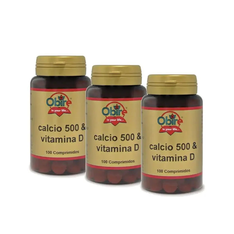 Obire Calcium 500 + Vitamin D, Packung mit 3 x 100 Tabletten